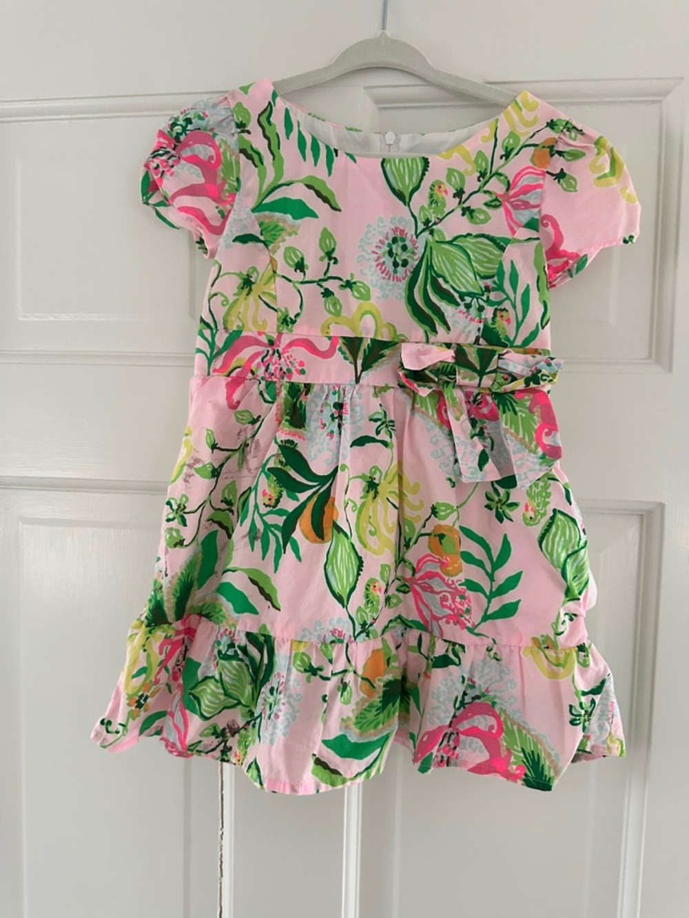 Lilly Pulitzer Girls' size 3 Pink Floral Bow-Front Dress